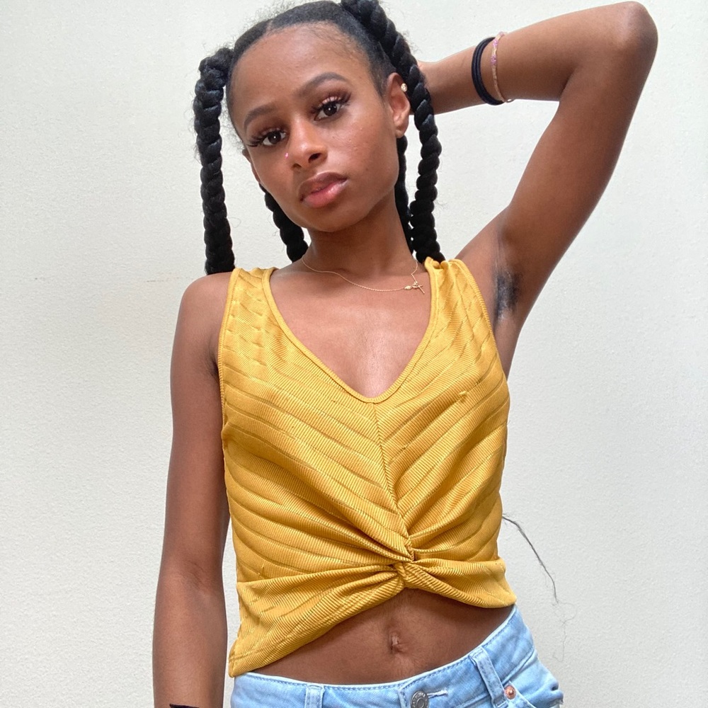 Yellow crop top